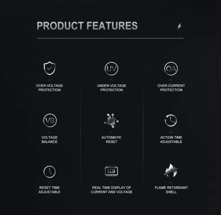 3 Phase 63A 100A Din rail adjustable Over Under Voltage current limit protection Relay Protector SYN ASYNC Synchronous Asynchronous