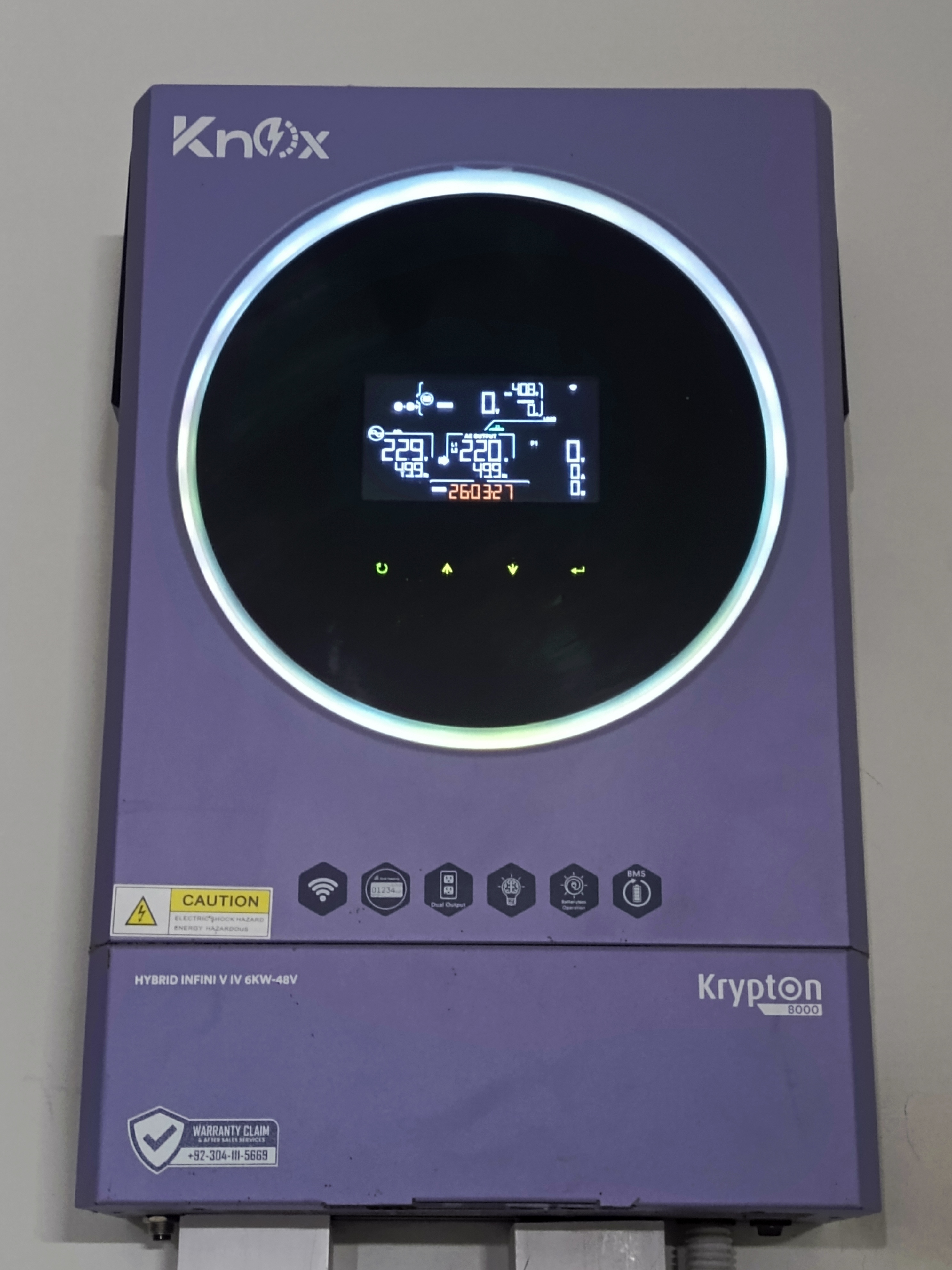 Used Knox Krypton 8000 Infini V4 6kW 48V Hybrid Solar Inverter